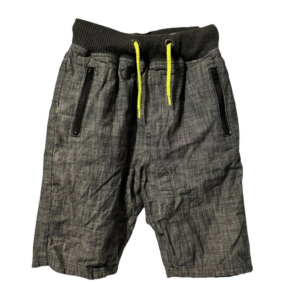 Boys Ocean Current Dark Gray / Grey Drawstring Shorts, Kids Size Small / S
